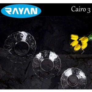 6'lı Cam Tabak Güneş Yıldız Gül 3 Model Royaleks-G-405