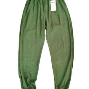 Bürümcek Kumaş Beli Lastikli Kadın Uzun Tayt Pantolon Lastikli Paça - Royaleks - Renk 9