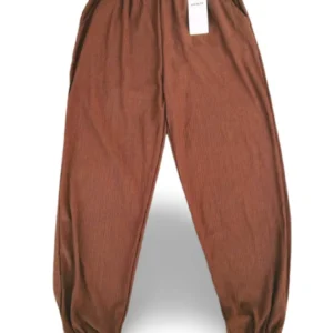 Bürümcek Kumaş Beli Lastikli Kadın Uzun Tayt Pantolon Lastikli Paça - Royaleks - Renk 14