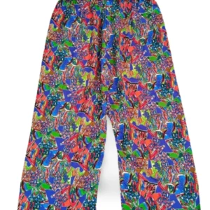 İthal Viskon Geniş Paça Şık Etnik Otantik Desenli Pantolon - Royaleks - Desen3