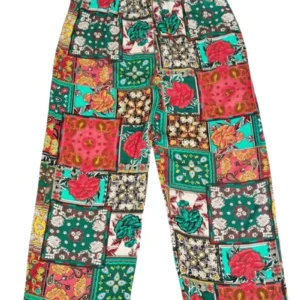 İthal Viskon Geniş Paça Şık Etnik Otantik Desenli Pantolon - Royaleks - Desen4