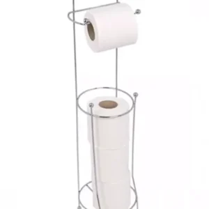 Ayaklı Krom Kaplama Metal Yedek Hazneli Tuvalet Kağıdı Tutucu Royaleks-69100