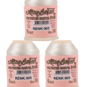3 Adet Altınbaşak Oya ve Dantel İpi 20 gr - Royaleks - No: 905
