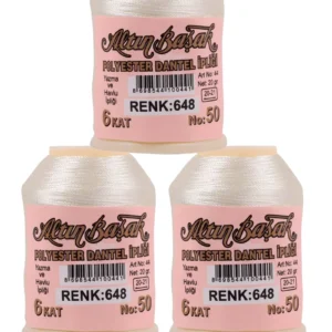 3 Adet Altınbaşak Oya ve Dantel İpi 20 gr - Royaleks - No: 648