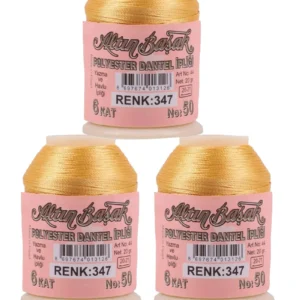 3 Adet Altınbaşak Oya ve Dantel İpi 20 gr - Royaleks - No: 347
