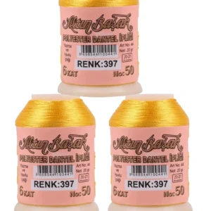 3 Adet Altınbaşak Oya ve Dantel İpi 20 gr - Royaleks - No: 397