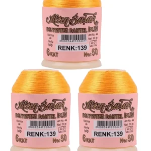 3 Adet Altınbaşak Oya ve Dantel İpi 20 gr - Royaleks - No: 139