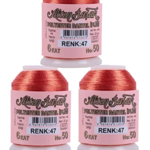 3 Adet Altınbaşak Oya ve Dantel İpi 20 gr - Royaleks - No: 047
