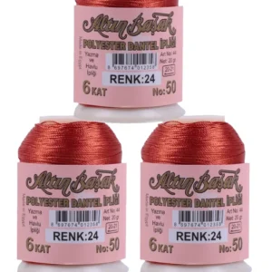 3 Adet Altınbaşak Oya ve Dantel İpi 20 gr - Royaleks - No: 024