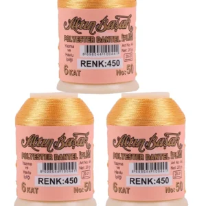 3 Adet Altınbaşak Oya ve Dantel İpi 20 gr - Royaleks - No: 450