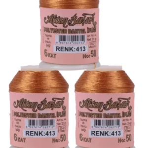 3 Adet Altınbaşak Oya ve Dantel İpi 20 gr - Royaleks - No: 413