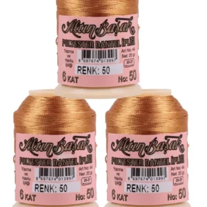 3 Adet Altınbaşak Oya ve Dantel İpi 20 gr - Royaleks - No: 050