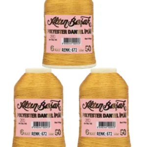 3 Adet Altınbaşak Oya ve Dantel İpi 20 gr - Royaleks - No: 672