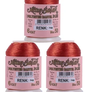 3 Adet Altınbaşak Oya ve Dantel İpi 20 gr - Royaleks - No: 748