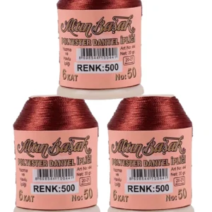 3 Adet Altınbaşak Oya ve Dantel İpi 20 gr - Royaleks - No: 500