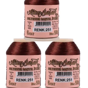 3 Adet Altınbaşak Oya ve Dantel İpi 20 gr - Royaleks - No: 251