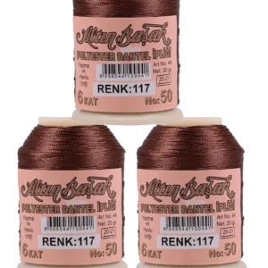 3 Adet Altınbaşak Oya ve Dantel İpi 20 gr - Royaleks - No: 117
