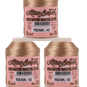 3 Adet Altınbaşak Oya ve Dantel İpi 20 gr - Royaleks - No: 042