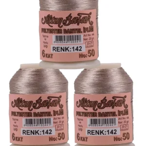 3 Adet Altınbaşak Oya ve Dantel İpi 20 gr - Royaleks - No: 142