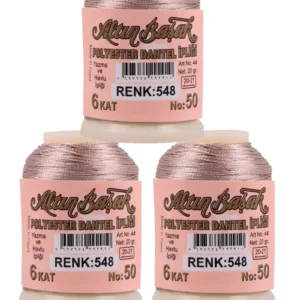3 Adet Altınbaşak Oya ve Dantel İpi 20 gr - Royaleks - No: 548