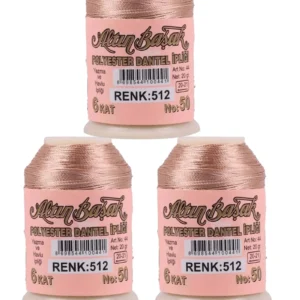 3 Adet Altınbaşak Oya ve Dantel İpi 20 gr - Royaleks - No: 512