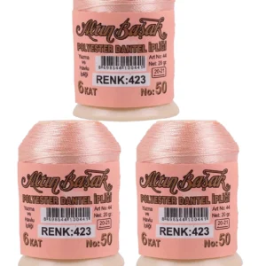 3 Adet Altınbaşak Oya ve Dantel İpi 20 gr - Royaleks - No: 423