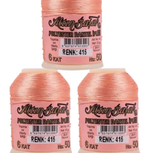 3 Adet Altınbaşak Oya ve Dantel İpi 20 gr - Royaleks - No: 415