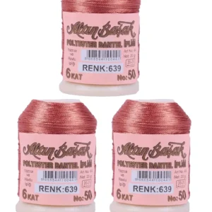 3 Adet Altınbaşak Oya ve Dantel İpi 20 gr - Royaleks - No: 639