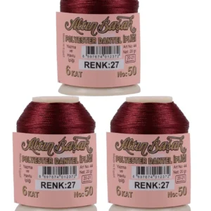 3 Adet Altınbaşak Oya ve Dantel İpi 20 gr - Royaleks - No: 027