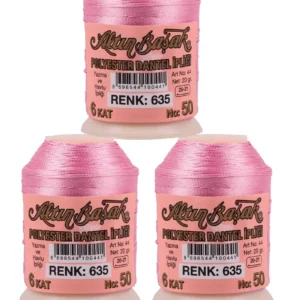 3 Adet Altınbaşak Oya ve Dantel İpi 20 gr - Royaleks - No: 635