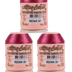 3 Adet Altınbaşak Oya ve Dantel İpi 20 gr - Royaleks - No: 091