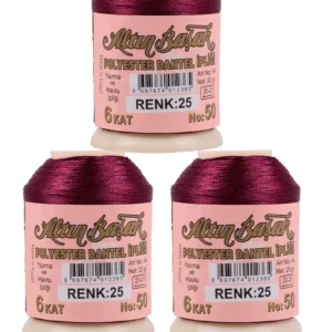 3 Adet Altınbaşak Oya ve Dantel İpi 20 gr - Royaleks - No: 025