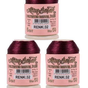 3 Adet Altınbaşak Oya ve Dantel İpi 20 gr - Royaleks - No: 032