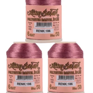 3 Adet Altınbaşak Oya ve Dantel İpi 20 gr - Royaleks - No: 186