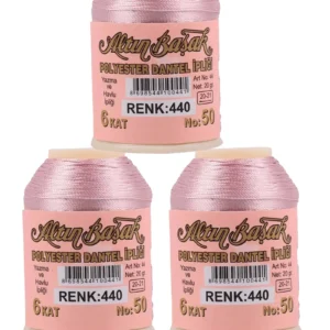 3 Adet Altınbaşak Oya ve Dantel İpi 20 gr - Royaleks - No: 440
