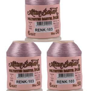 3 Adet Altınbaşak Oya ve Dantel İpi 20 gr - Royaleks - No: 103