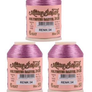 3 Adet Altınbaşak Oya ve Dantel İpi 20 gr - Royaleks - No: 034