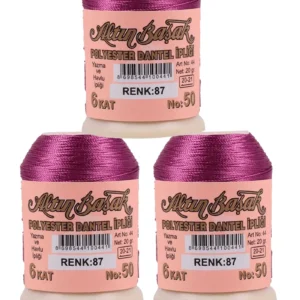 3 Adet Altınbaşak Oya ve Dantel İpi 20 gr - Royaleks - No: 087