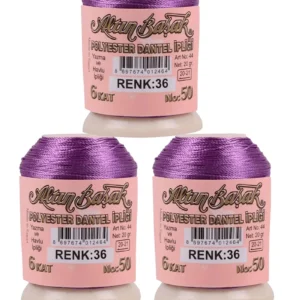 3 Adet Altınbaşak Oya ve Dantel İpi 20 gr - Royaleks - No: 036