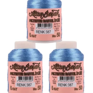 3 Adet Altınbaşak Oya ve Dantel İpi 20 gr - Royaleks - No: 387