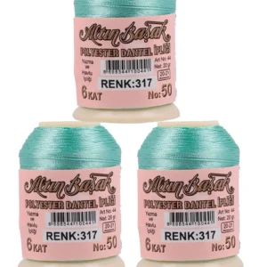 3 Adet Altınbaşak Oya ve Dantel İpi 20 gr - Royaleks - No: 317