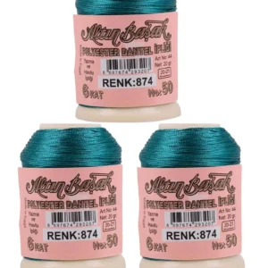 3 Adet Altınbaşak Oya ve Dantel İpi 20 gr - Royaleks - No: 874