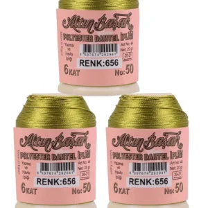 3 Adet Altınbaşak Oya ve Dantel İpi 20 gr - Royaleks - No: 656
