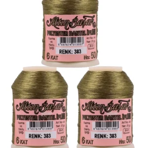 3 Adet Altınbaşak Oya ve Dantel İpi 20 gr - Royaleks - No: 383