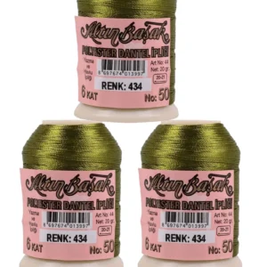 3 Adet Altınbaşak Oya ve Dantel İpi 20 gr - Royaleks - No: 434