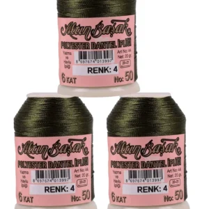 3 Adet Altınbaşak Oya ve Dantel İpi 20 gr - Royaleks - No: 004
