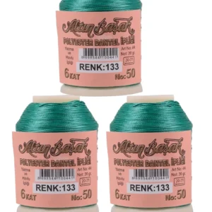 3 Adet Altınbaşak Oya ve Dantel İpi 20 gr - Royaleks - No: 133