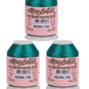 3 Adet Altınbaşak Oya ve Dantel İpi 20 gr - Royaleks - No: 740