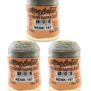 3 Adet Altınbaşak Oya ve Dantel İpi 20 gr - Royaleks - No: 197