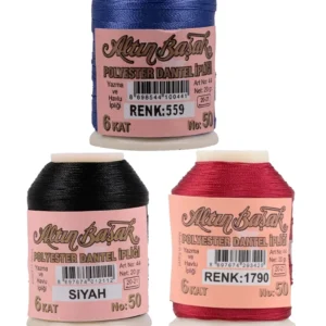 3 Adet Altınbaşak Oya ve Dantel İpi 20 gr - Royaleks - No: SİYAH - 1790 - 559
